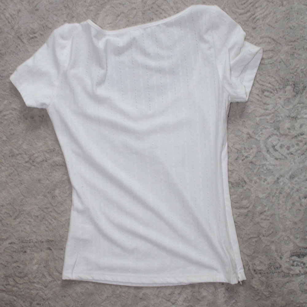 Unknown Brand White Ribbed Top - Picture 2 of 2